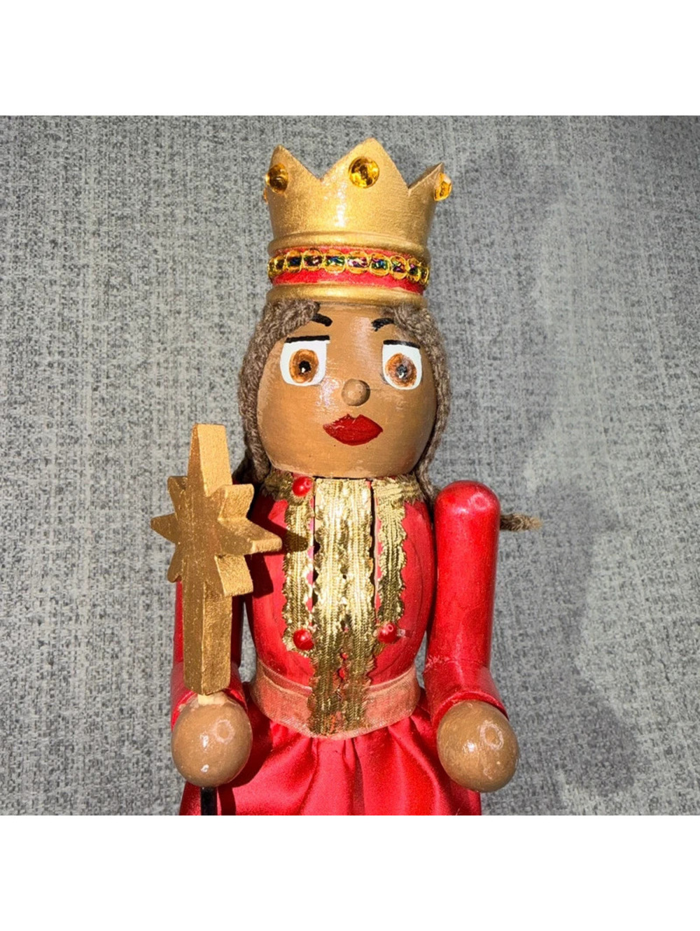 Queen Nutcracker Red Gold Jeweled Crown Christmas Holiday Decor Collectible